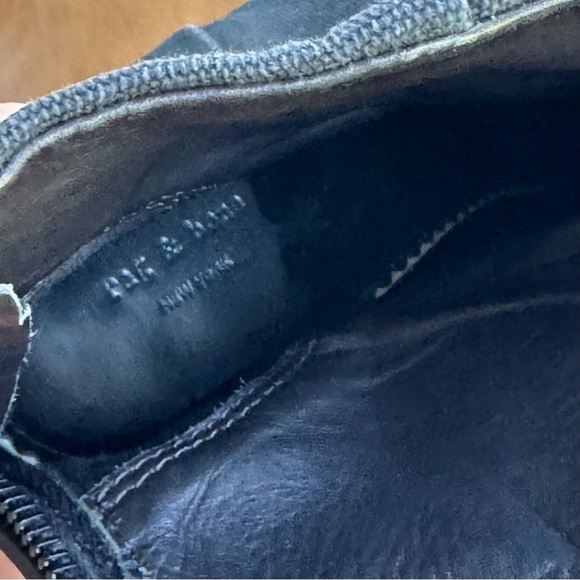 Rag & Bone Newbury Black Canvas Booties Wooden Heel Ankle Boots Size 38 (7.5-8) - Picture 8 of 8